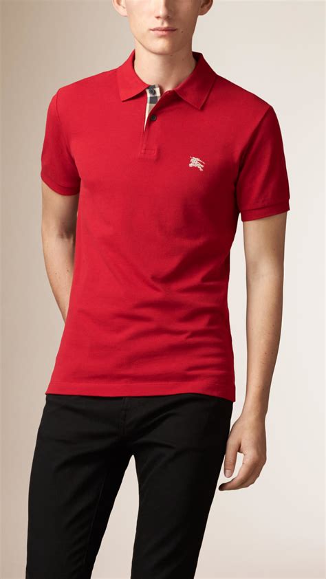 red Burberry polo shirts men